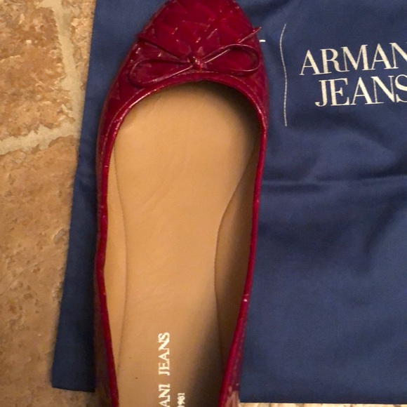 Ladies size 8 Armani jeans patent ballet flat - Picture 2 of 7